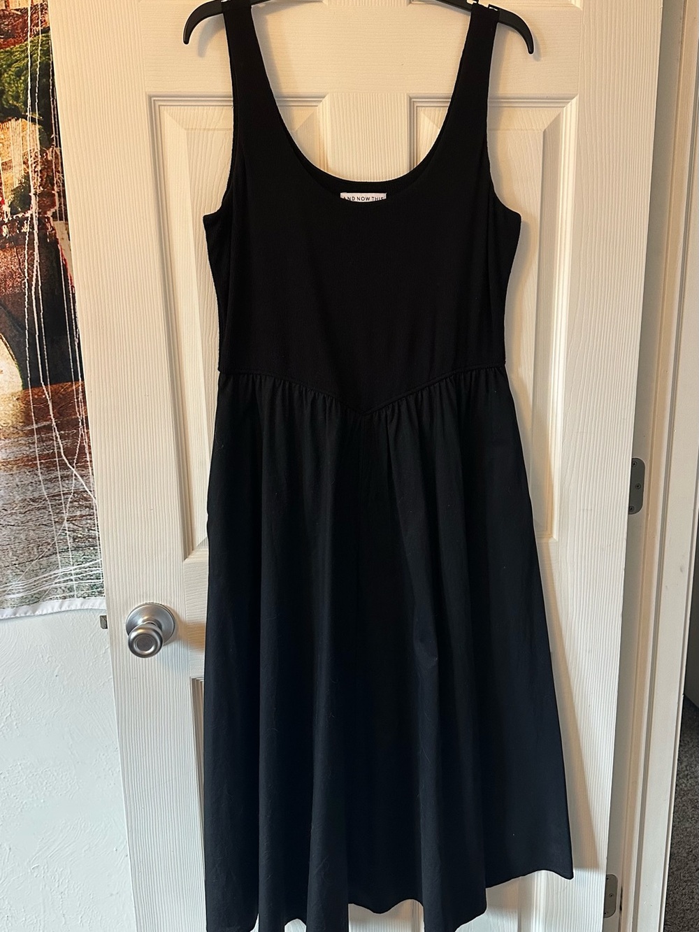 And Now This Black Scoop Neck Midi Dress